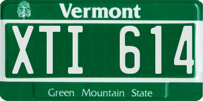 VT license plate XTI614