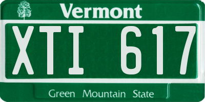 VT license plate XTI617
