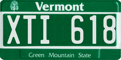 VT license plate XTI618
