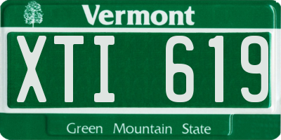 VT license plate XTI619