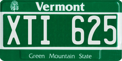 VT license plate XTI625