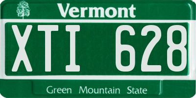 VT license plate XTI628