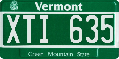 VT license plate XTI635