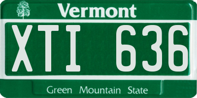 VT license plate XTI636