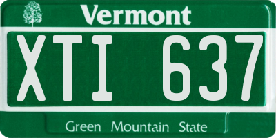 VT license plate XTI637