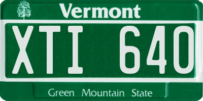 VT license plate XTI640