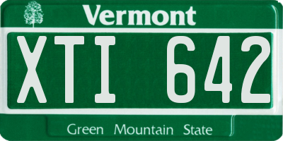 VT license plate XTI642