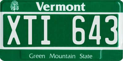 VT license plate XTI643