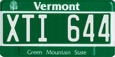 VT license plate XTI644