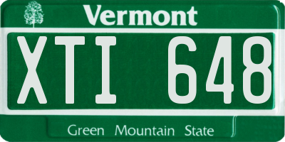 VT license plate XTI648