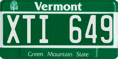 VT license plate XTI649