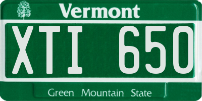 VT license plate XTI650