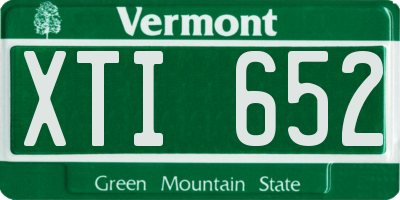 VT license plate XTI652