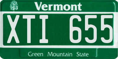 VT license plate XTI655