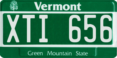 VT license plate XTI656