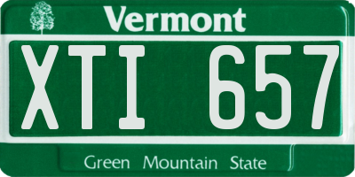 VT license plate XTI657