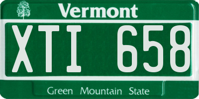 VT license plate XTI658