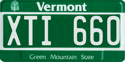 VT license plate XTI660