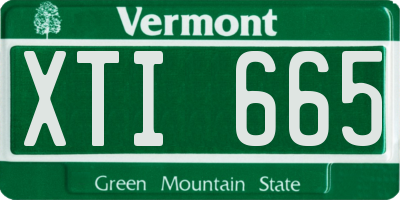 VT license plate XTI665