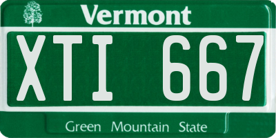 VT license plate XTI667