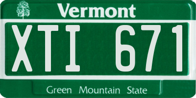 VT license plate XTI671