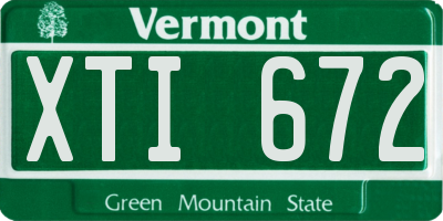 VT license plate XTI672