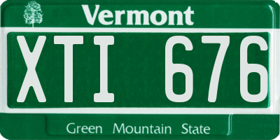 VT license plate XTI676