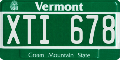 VT license plate XTI678
