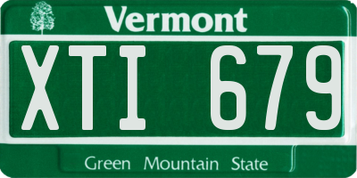 VT license plate XTI679