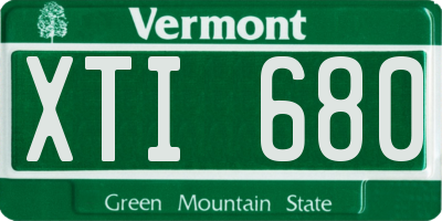 VT license plate XTI680