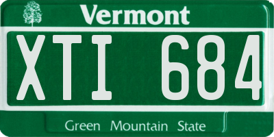 VT license plate XTI684