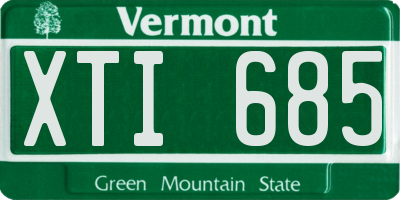 VT license plate XTI685