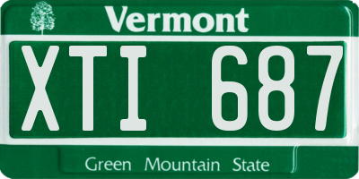 VT license plate XTI687