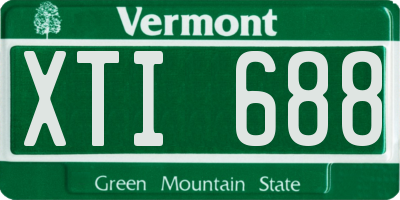 VT license plate XTI688