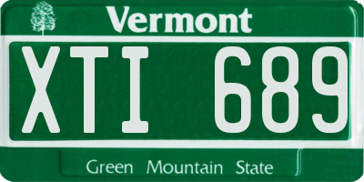 VT license plate XTI689