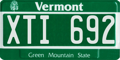 VT license plate XTI692