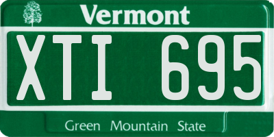 VT license plate XTI695