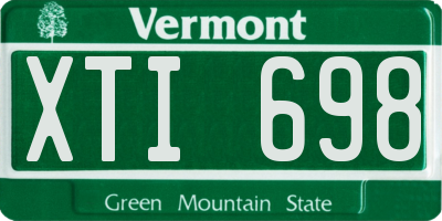 VT license plate XTI698