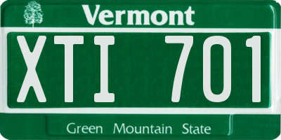 VT license plate XTI701