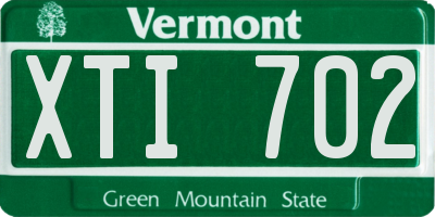 VT license plate XTI702