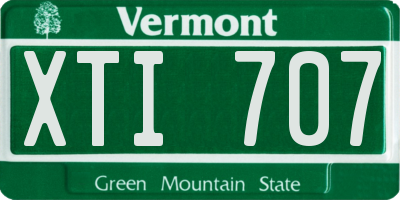 VT license plate XTI707
