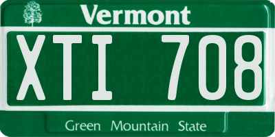 VT license plate XTI708