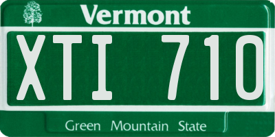 VT license plate XTI710