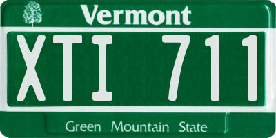 VT license plate XTI711