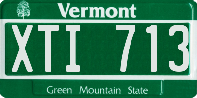 VT license plate XTI713