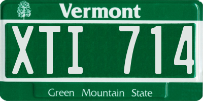 VT license plate XTI714