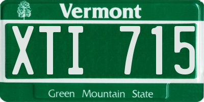 VT license plate XTI715