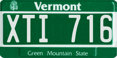 VT license plate XTI716