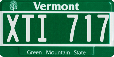 VT license plate XTI717