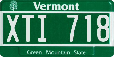 VT license plate XTI718